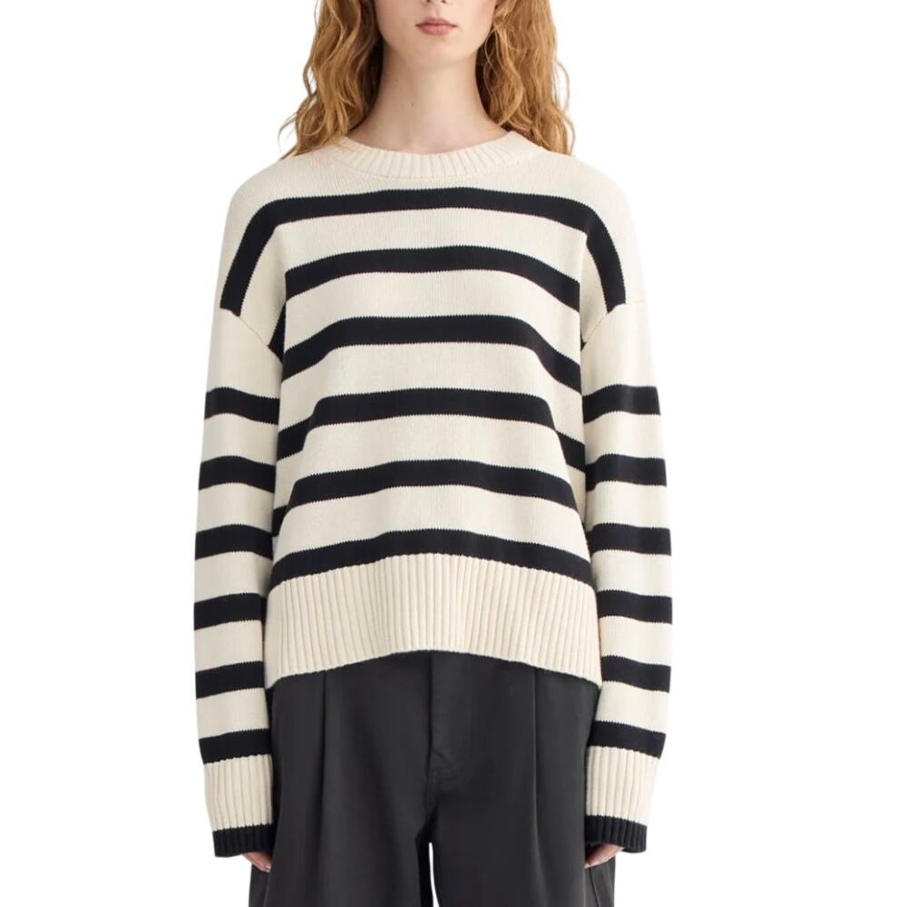 Everlane The Boxy Sweater in Everyday Cotton Canvas/Black size XS NWT